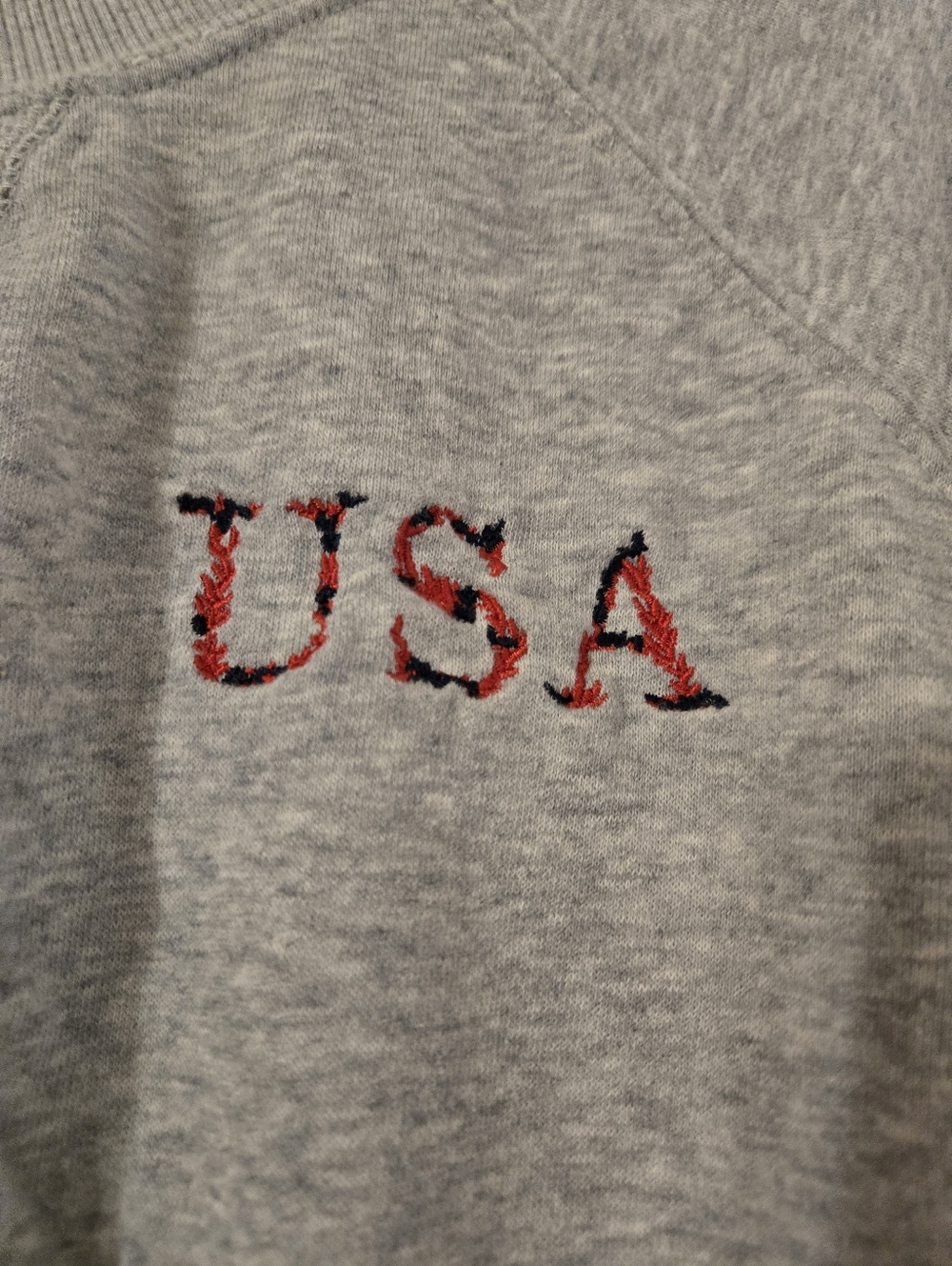 Maurices USA Embroidered Womens Sweatshirt with Striped Sleeve Accents - Picture 3 of 6